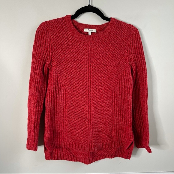 Madewell red hexcome textured cotton blend sweater size XS - Picture 2 of 8